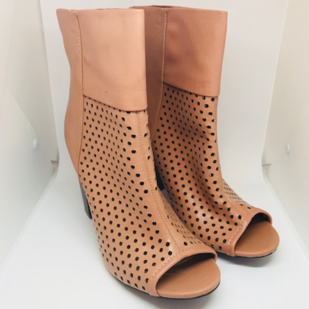 Peep-toe ankle booties